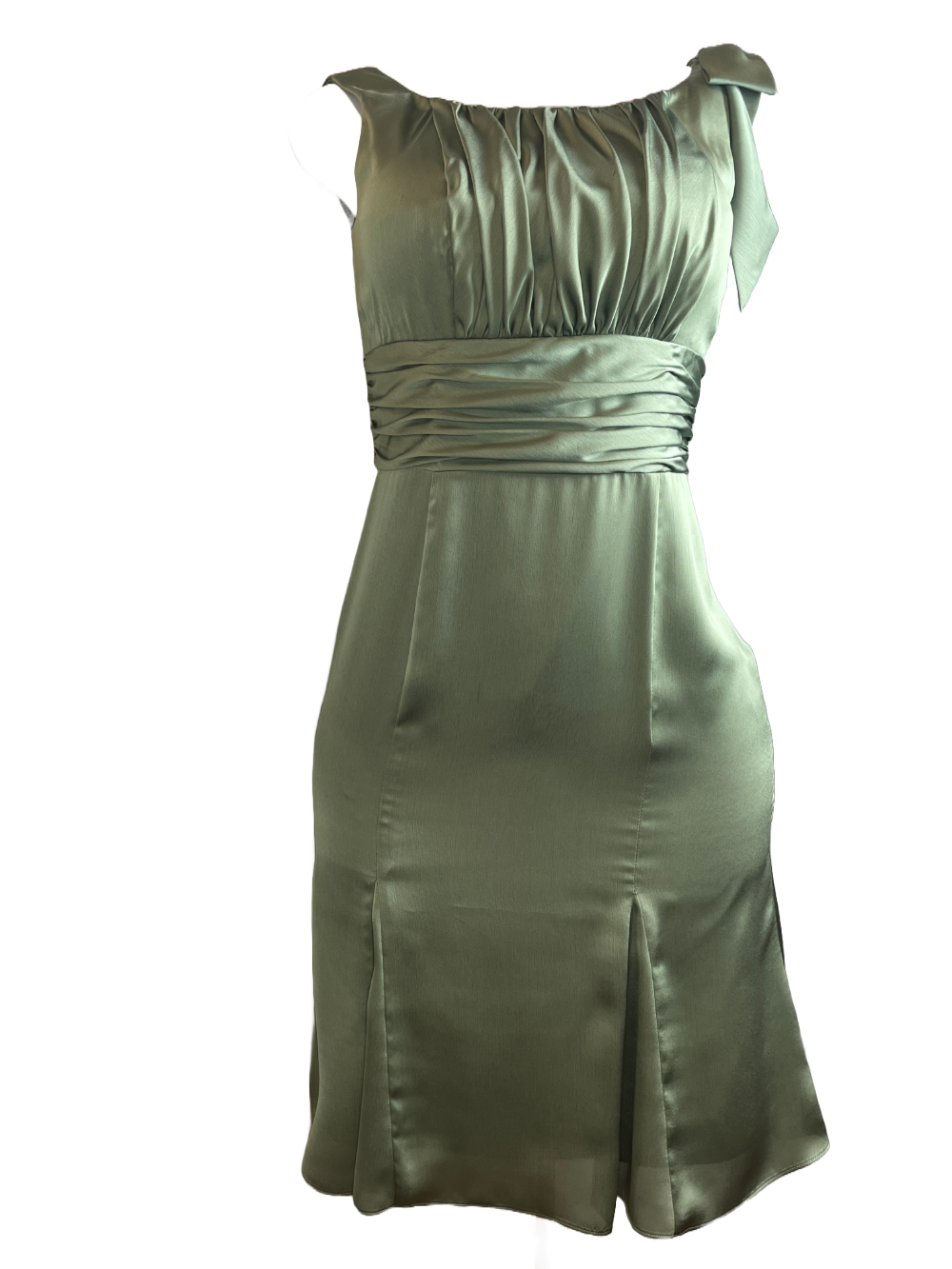 Vineyard Collection -Elegant Green Satin Dress