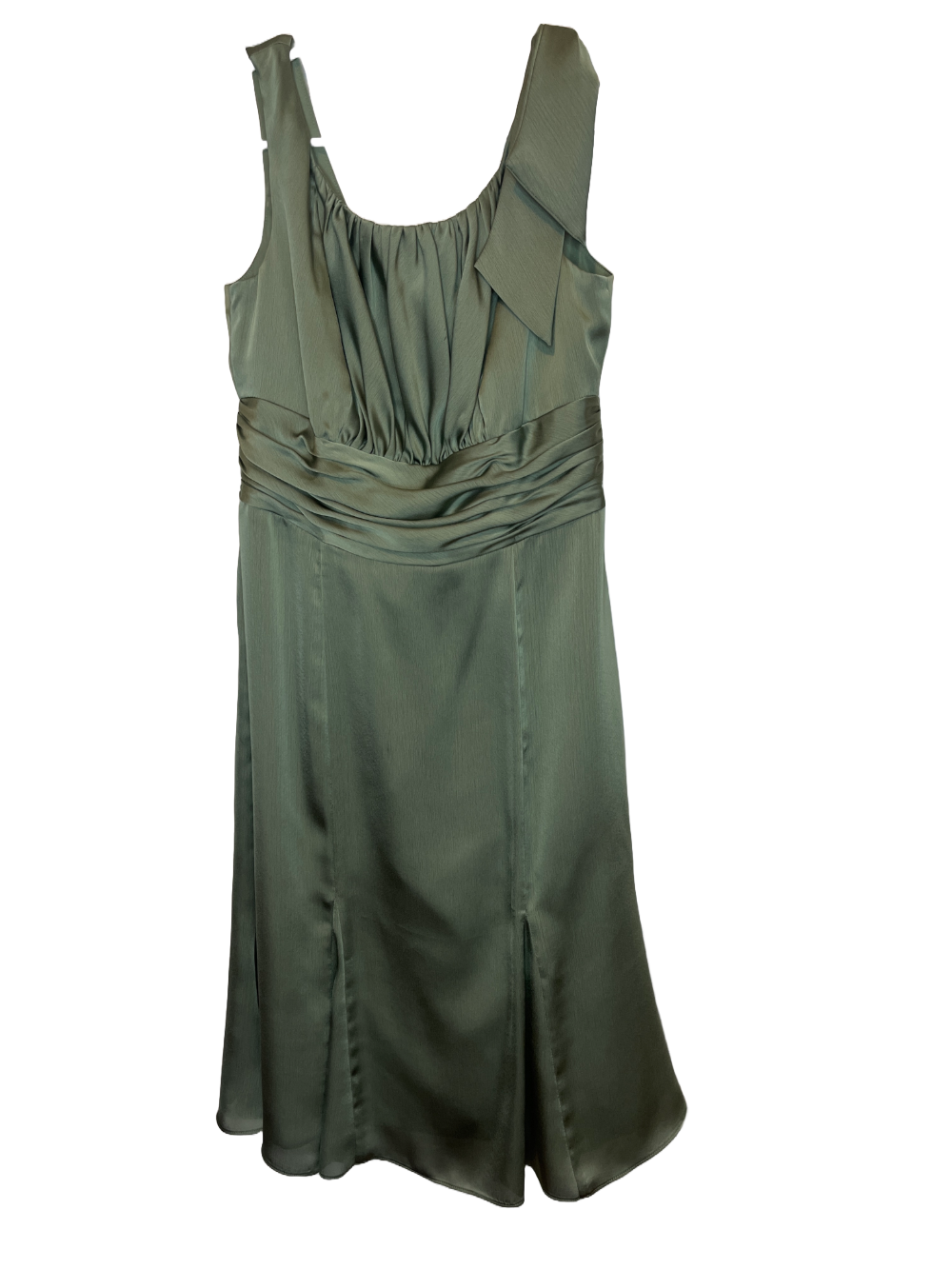 Vineyard Collection -Elegant Green Satin Dress