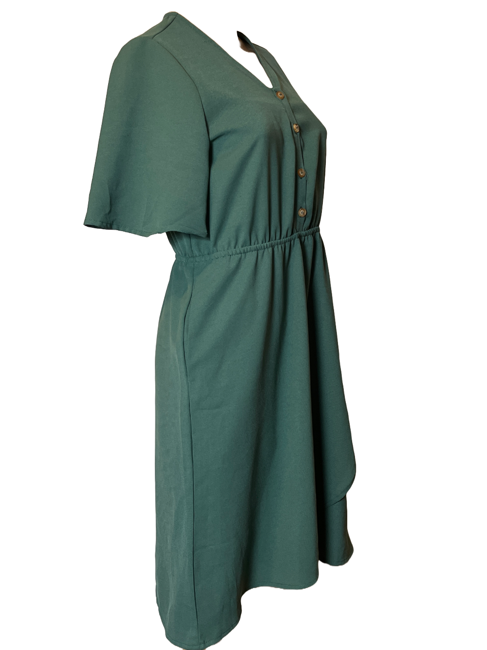 Women’s Green Short Sleeve Wrap Dress – Size Small