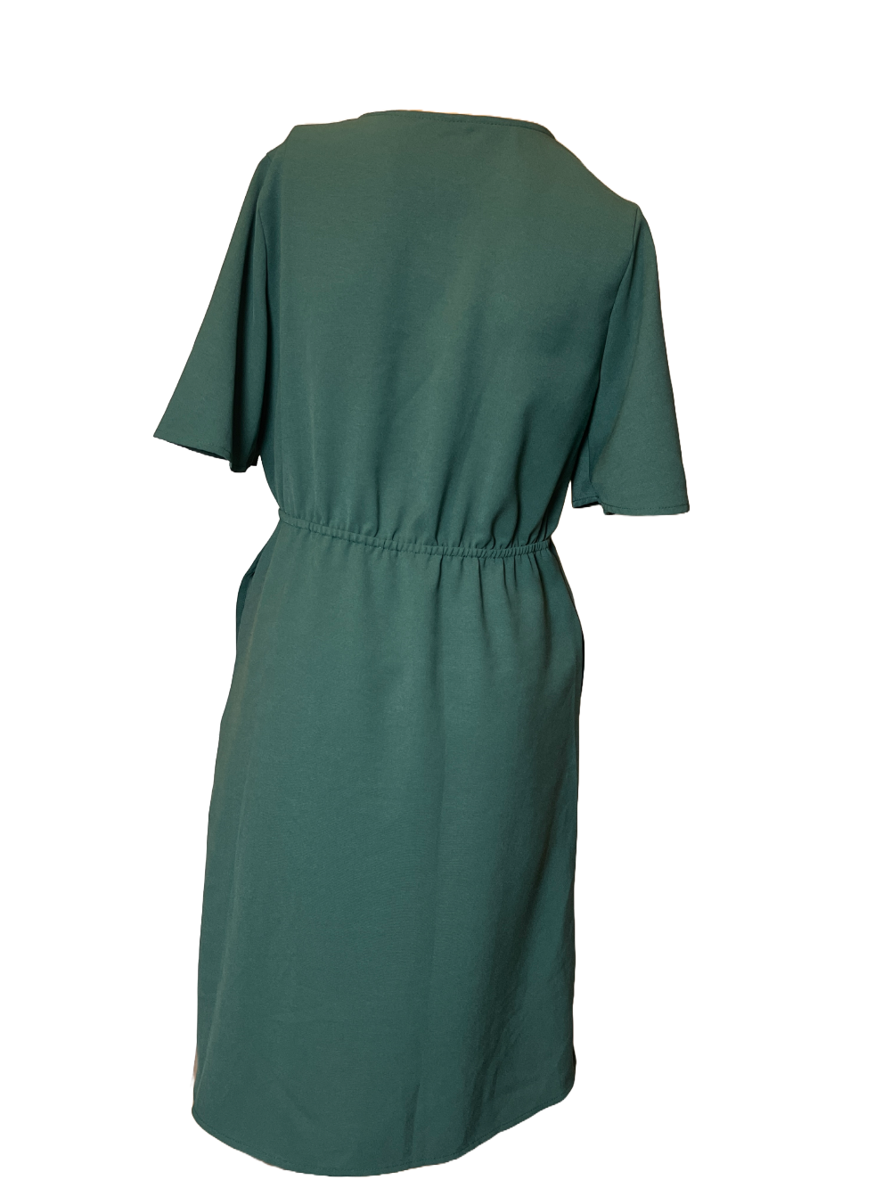 Women’s Green Short Sleeve Wrap Dress – Size Small