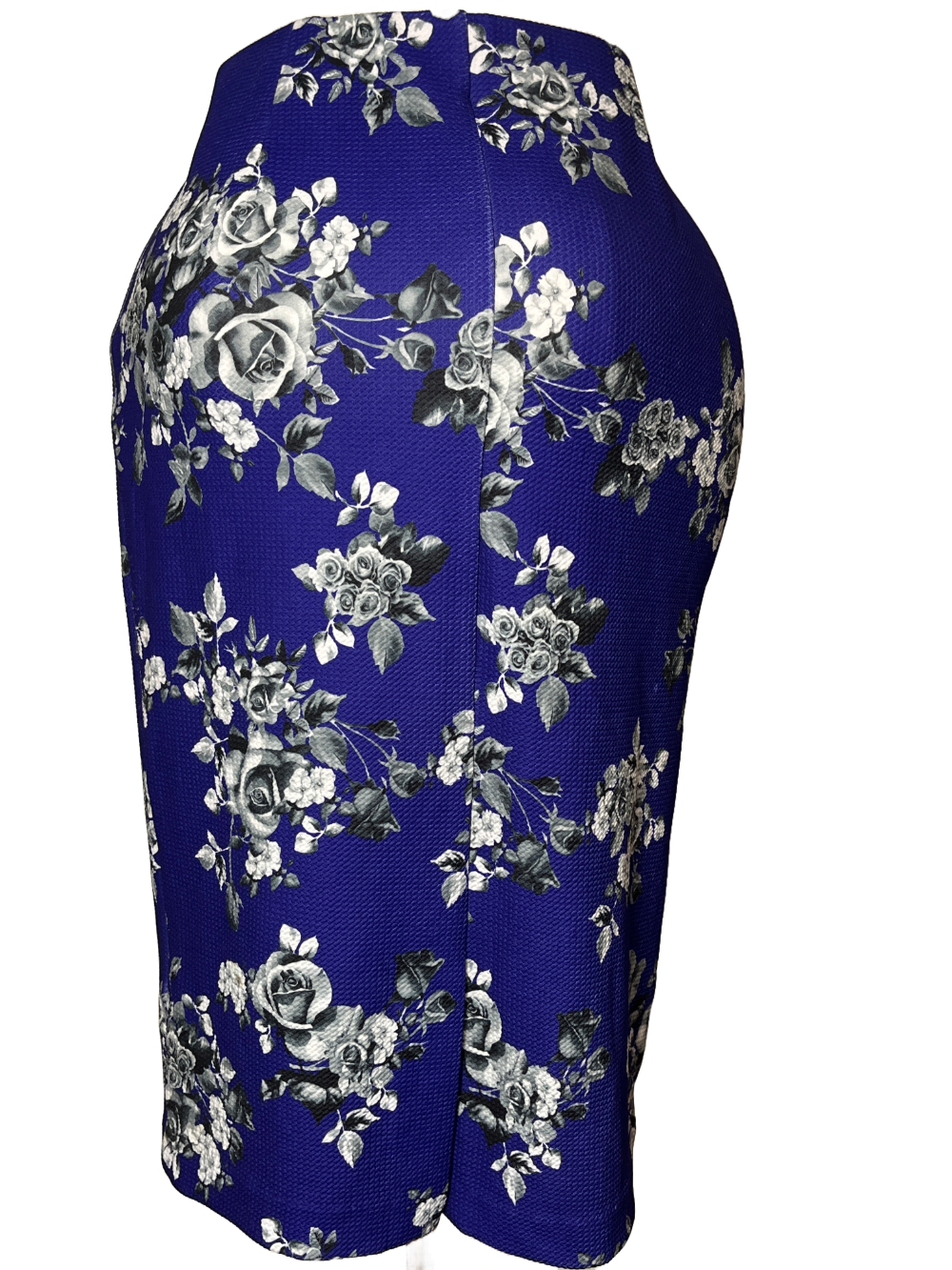 Blue Breeze: Stretch Floral Skirt by Éci Royal Blue-L 