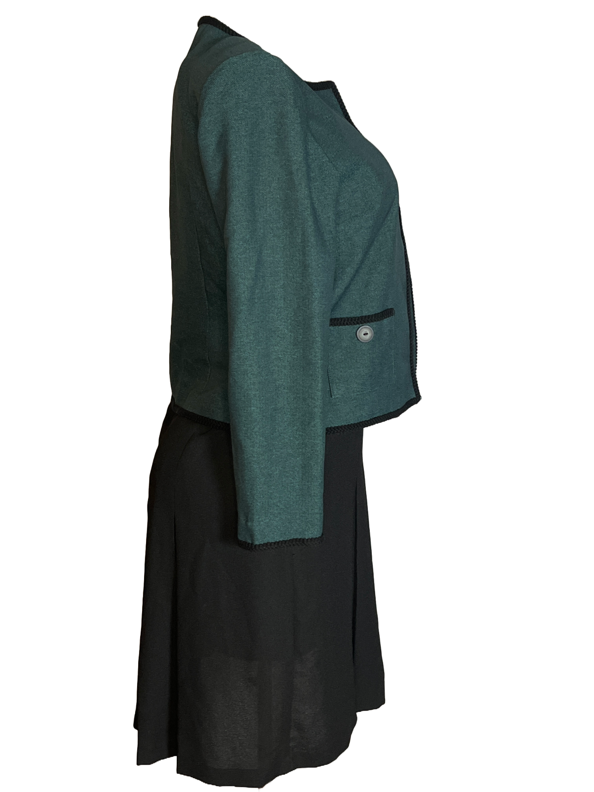 Leslie Fay- Green and Black Stylish Women's Dress Suit (Size 10P)