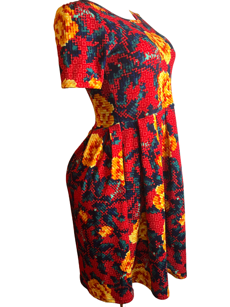 Lula Roe- Floral Patterned Dress (size M)