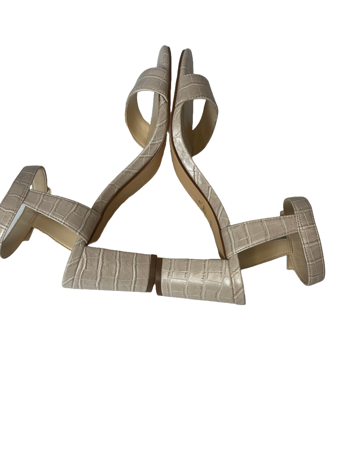 Women's Beige Heeled Sandals (size 8M)