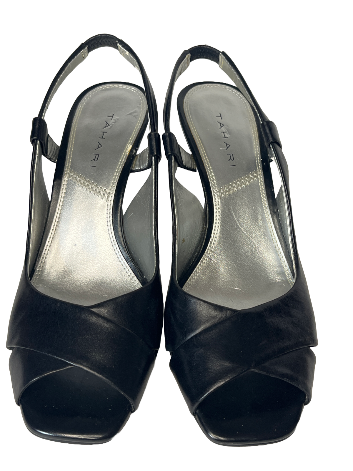 Women's Black Open-Toe Heels (size 7M)