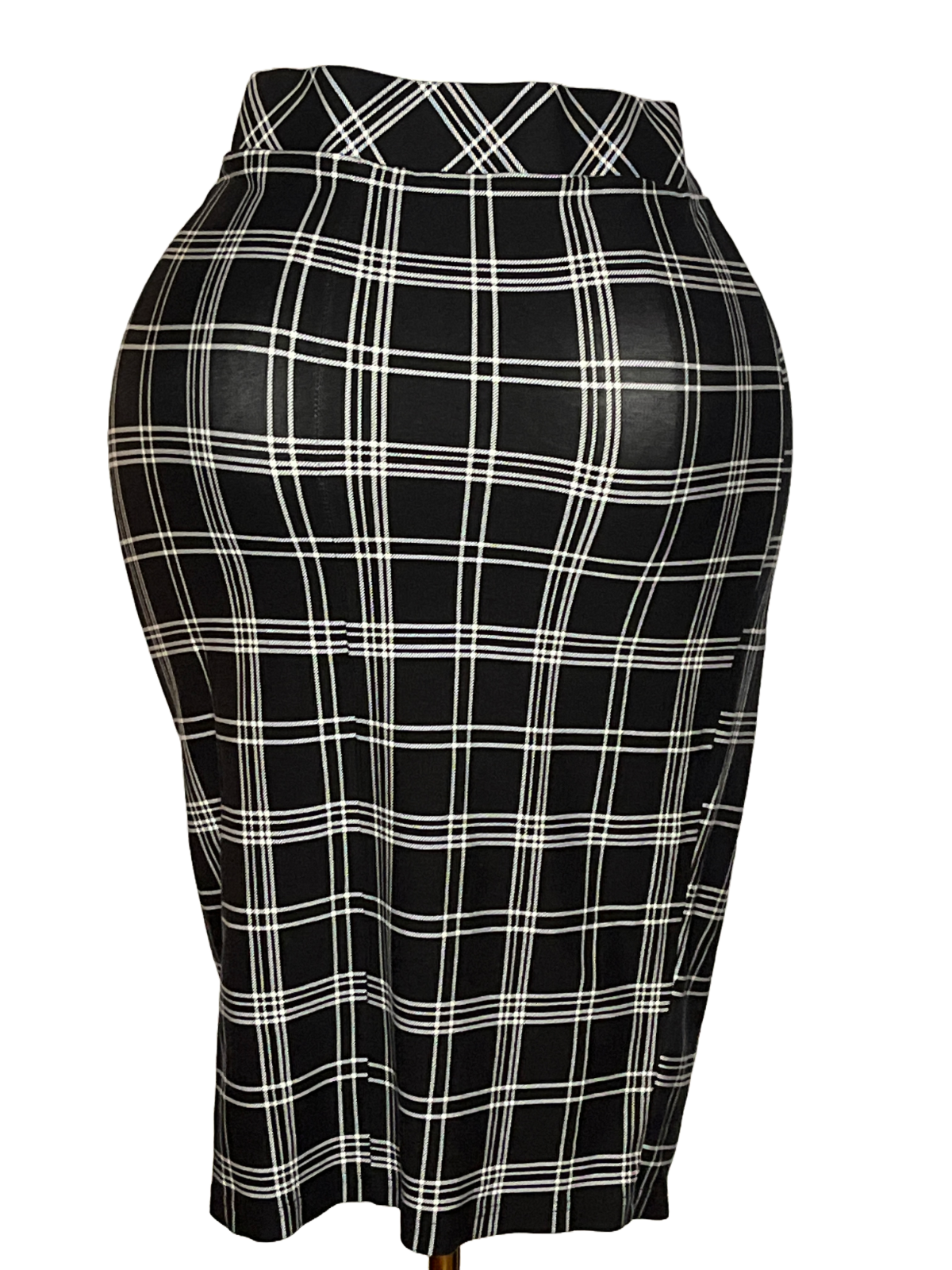  Black and White Plaid Pencil Skirt (size 2x)