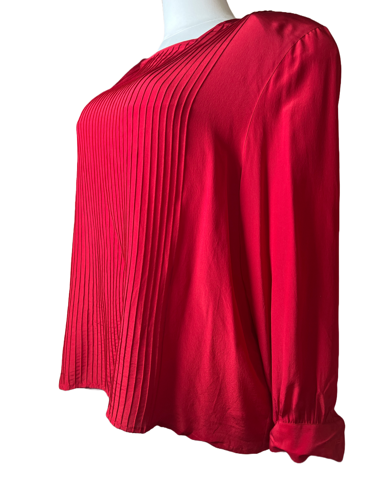 New with Tag-Red Pleated Long Sleeves Blouse (size 20W)