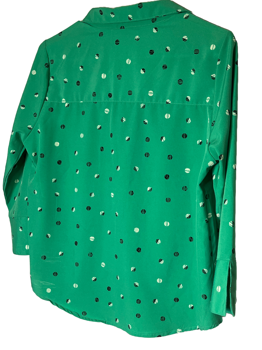 Green Polka Dot Blouse (size small)