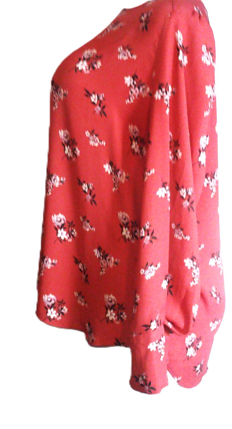Floral Long Sleeves Pull Over Blouse (Size XL) 