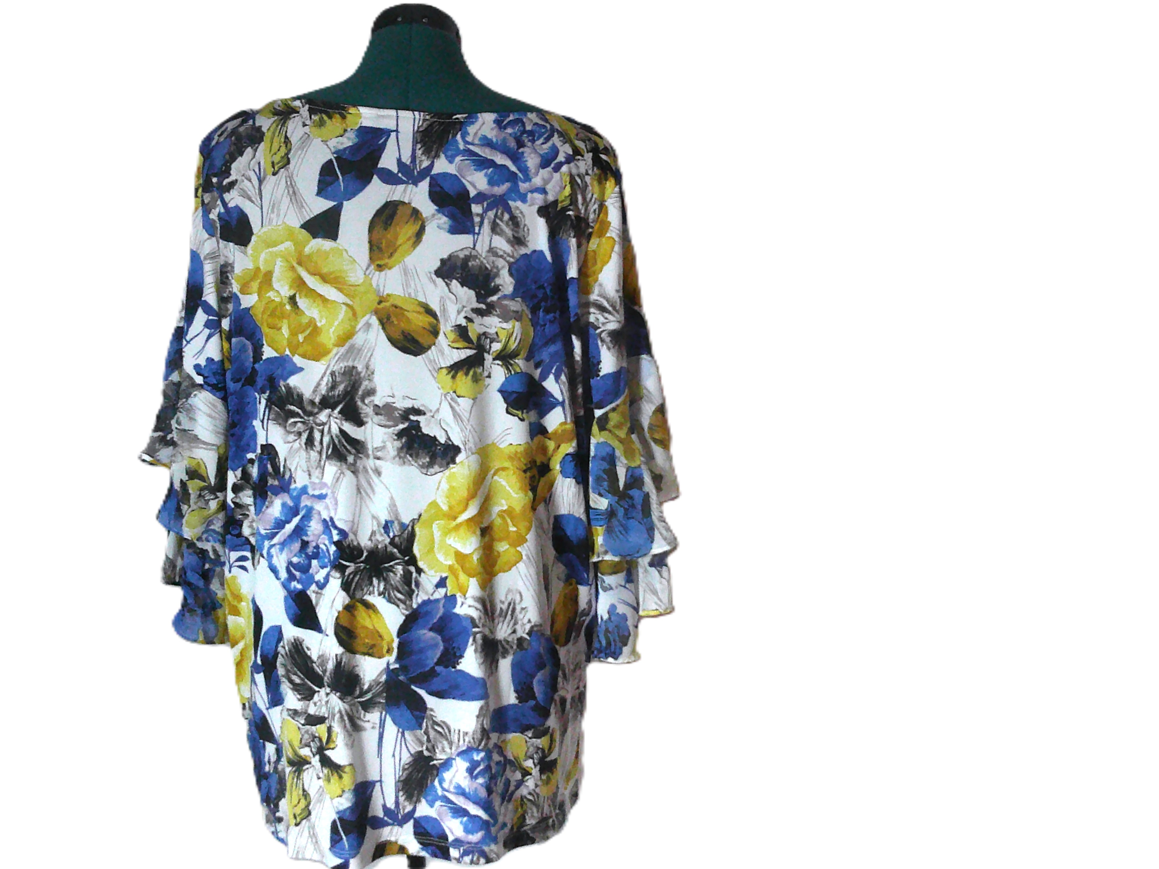Floral Print Pull Over Blouse (Size 2X)