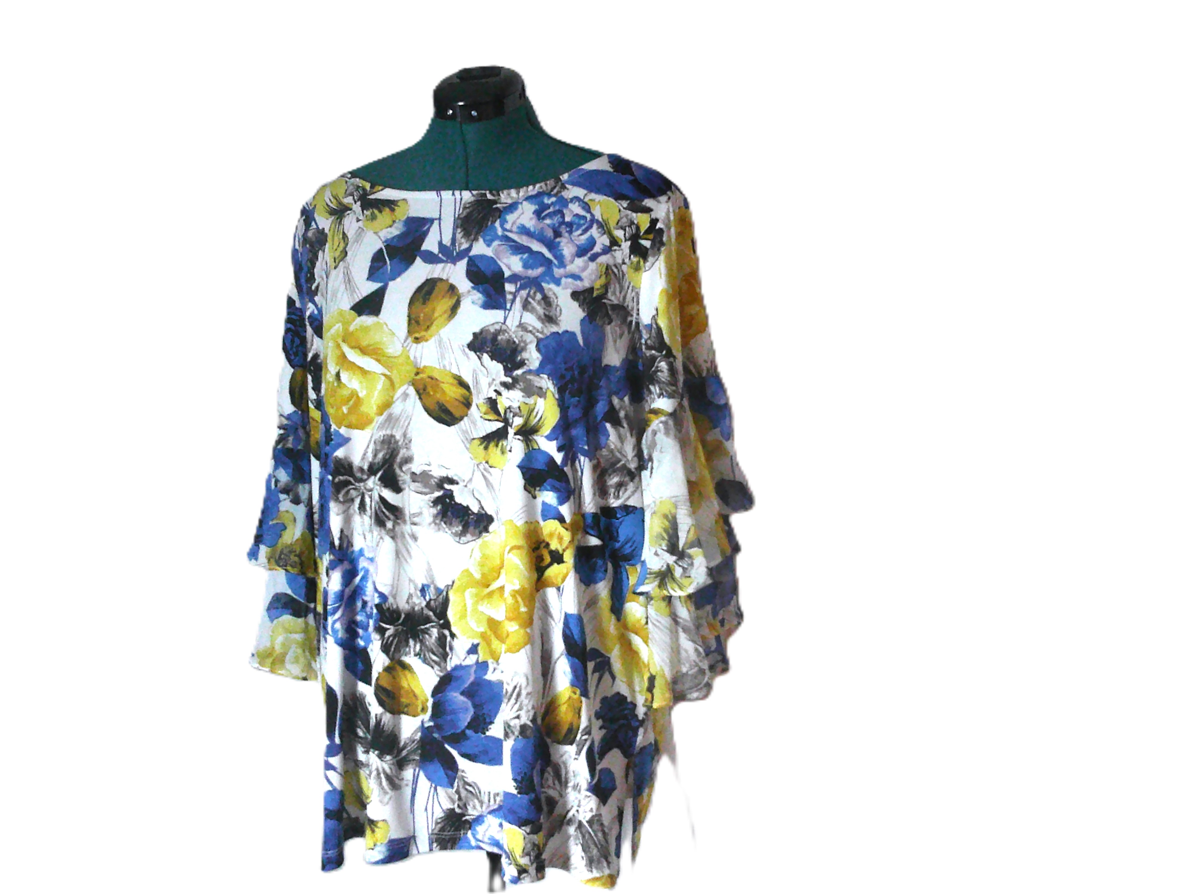 Floral Print Pull Over Blouse (Size 2X)