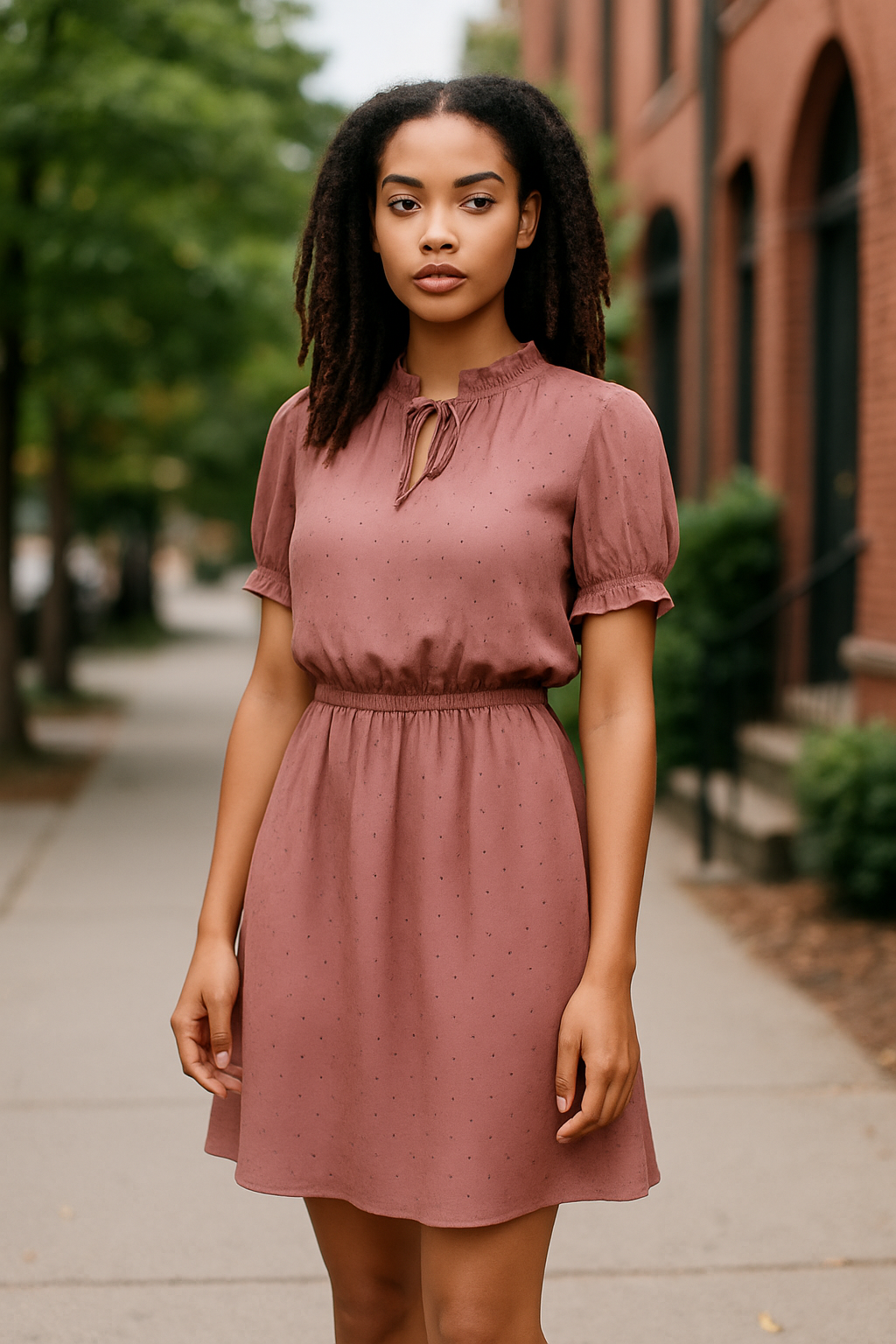 Monteau Los Angeles- Elegant Mauve Dress (Size XS)