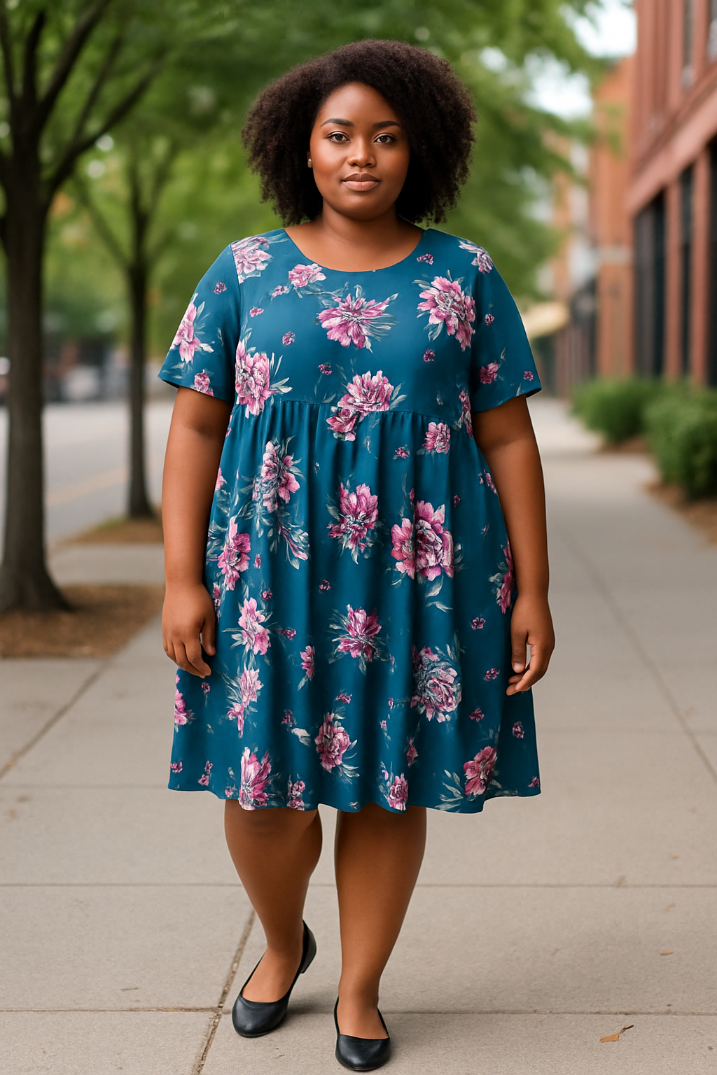 Terra Sky - Floral Patterned Dress (14w)