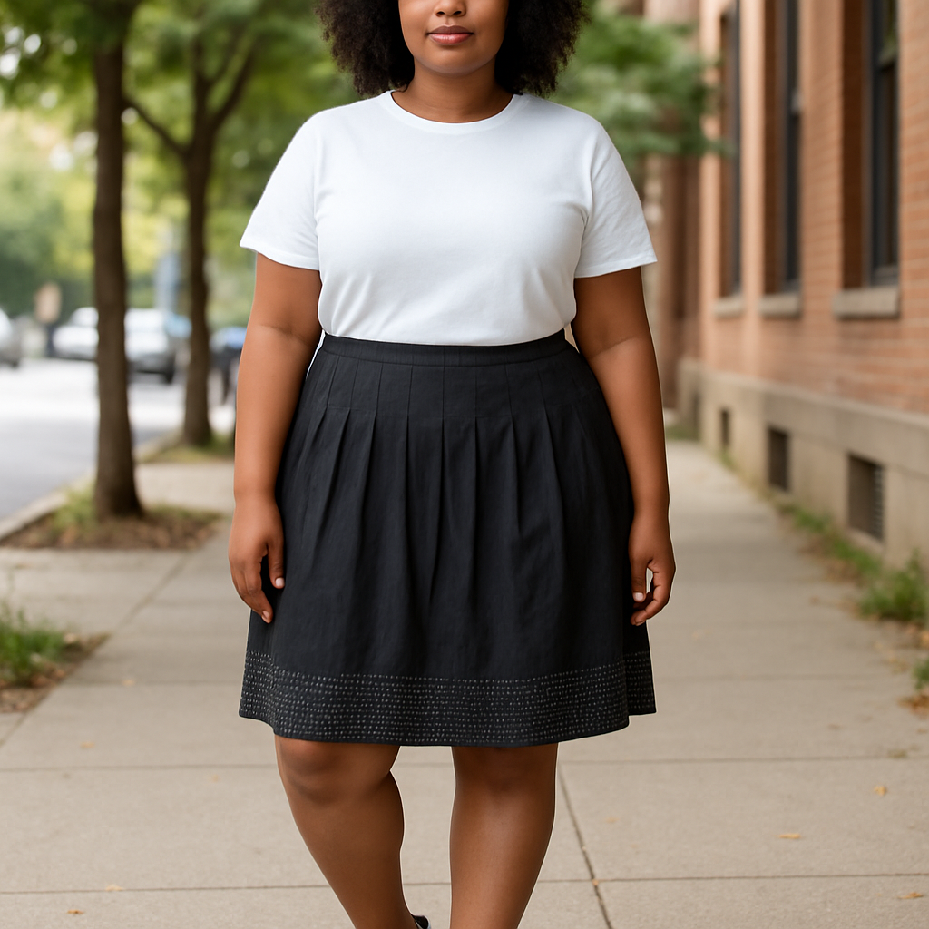 Black Skirt circled styled plus size skirt (size 16)