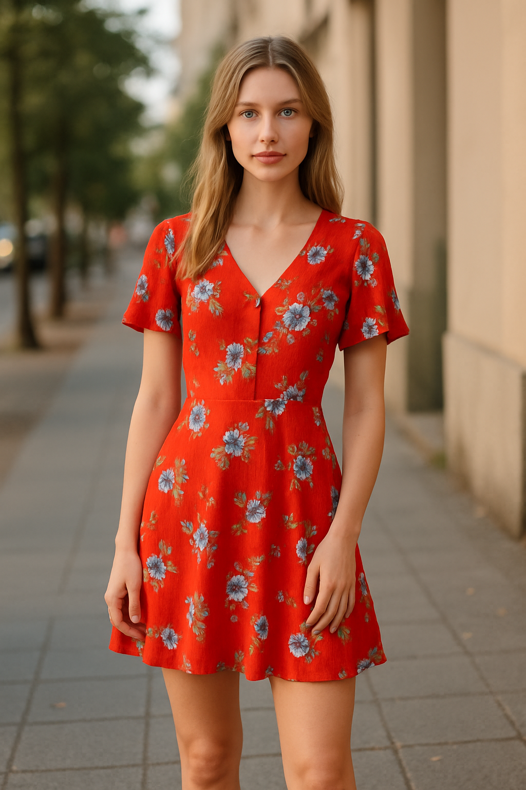 - Red Floral Dress (small petite)