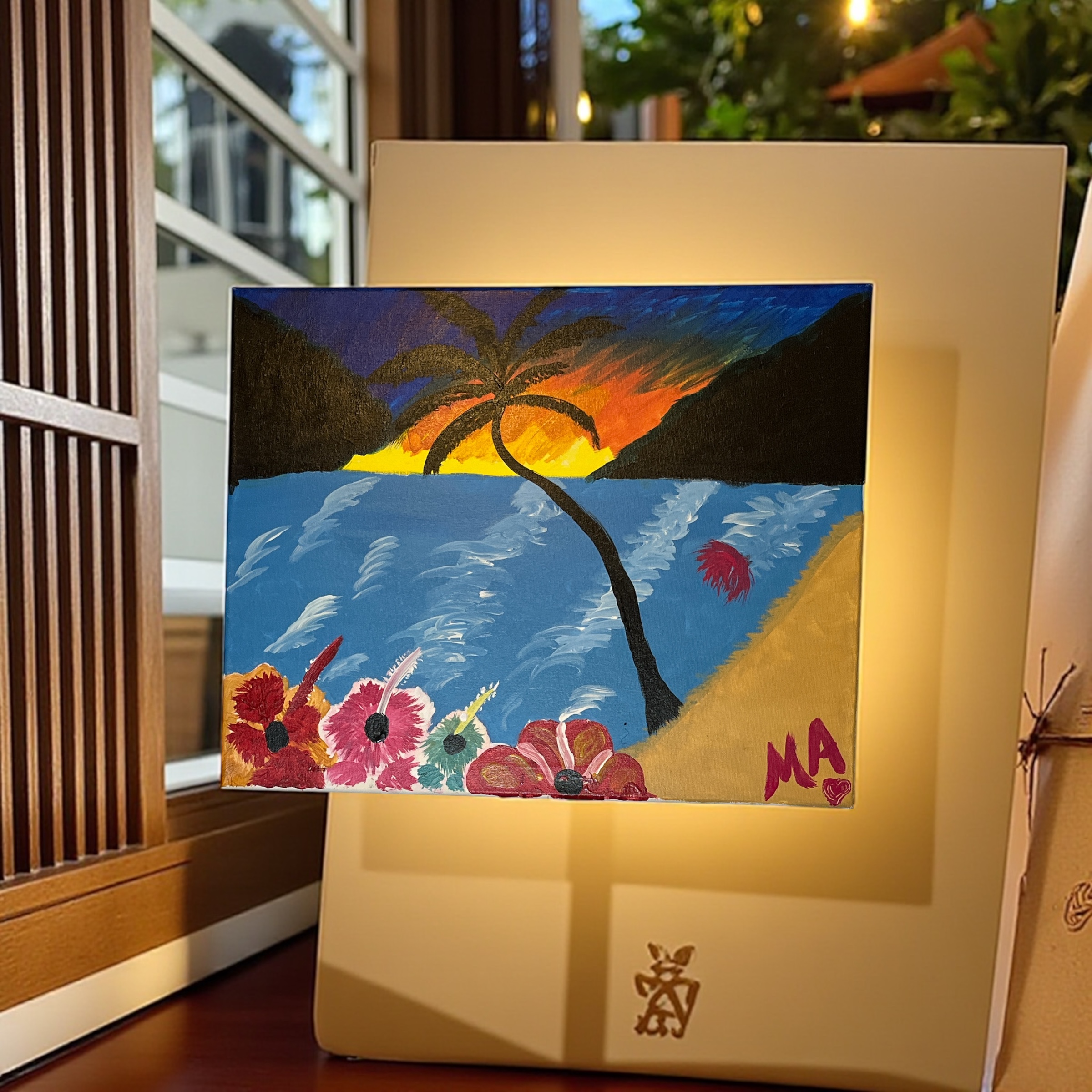 Tropical Sunset Canvas Painting