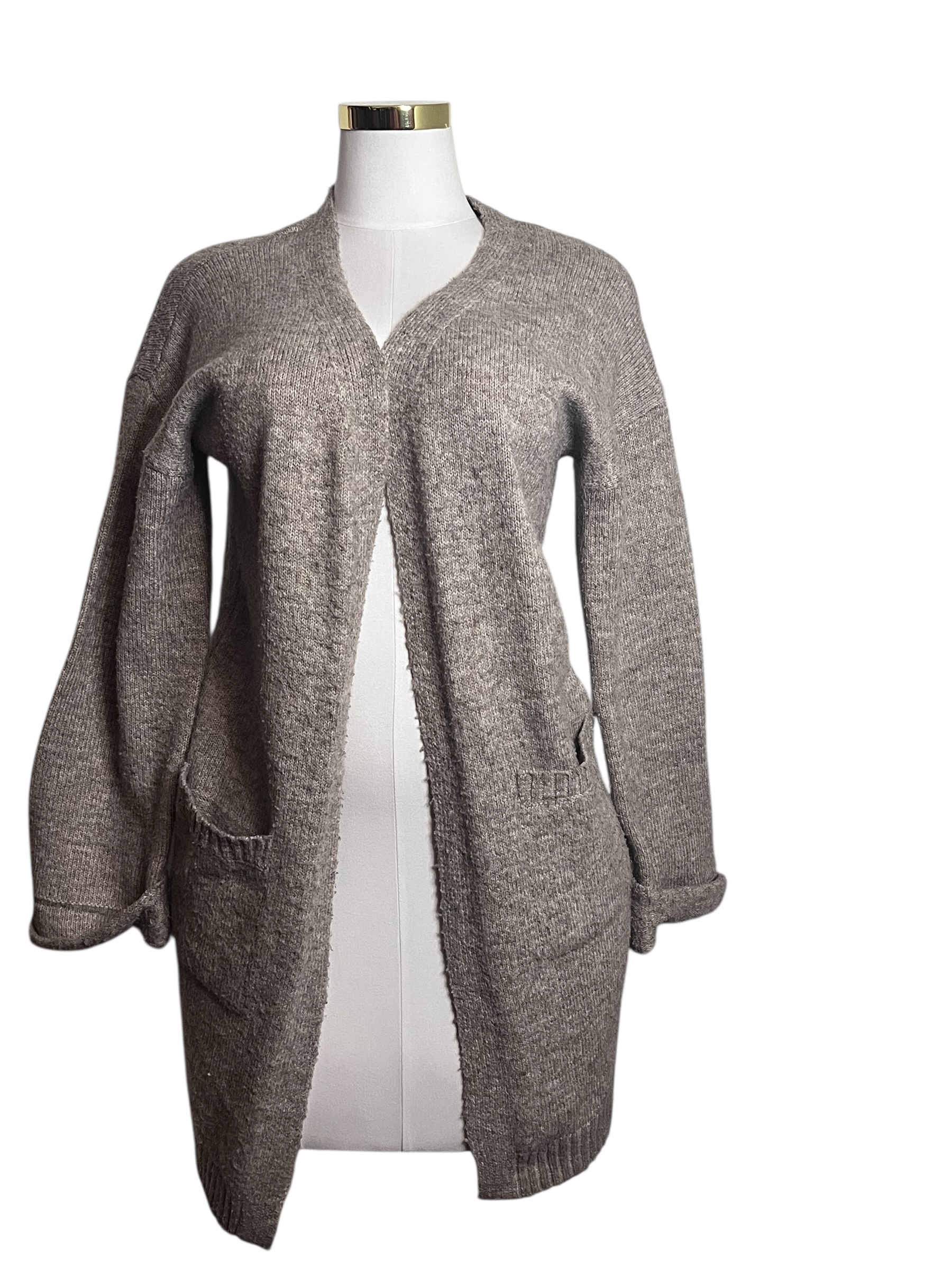 Pink Rose Cozy Knit Cardigan light Brown size S