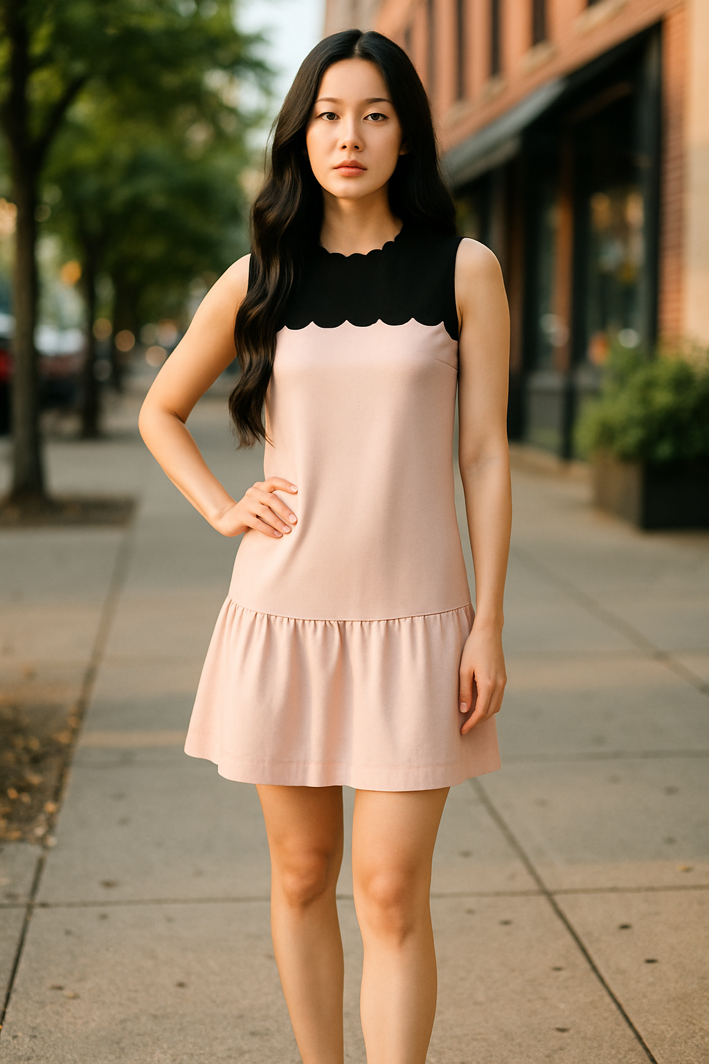 Sleeveless Two-Tone Dress