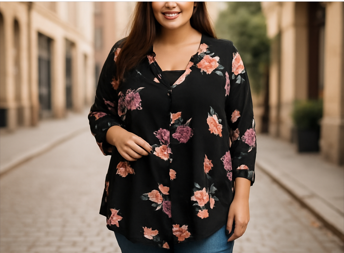Torrid -Floral Button-Up Blouse (size 3x)
