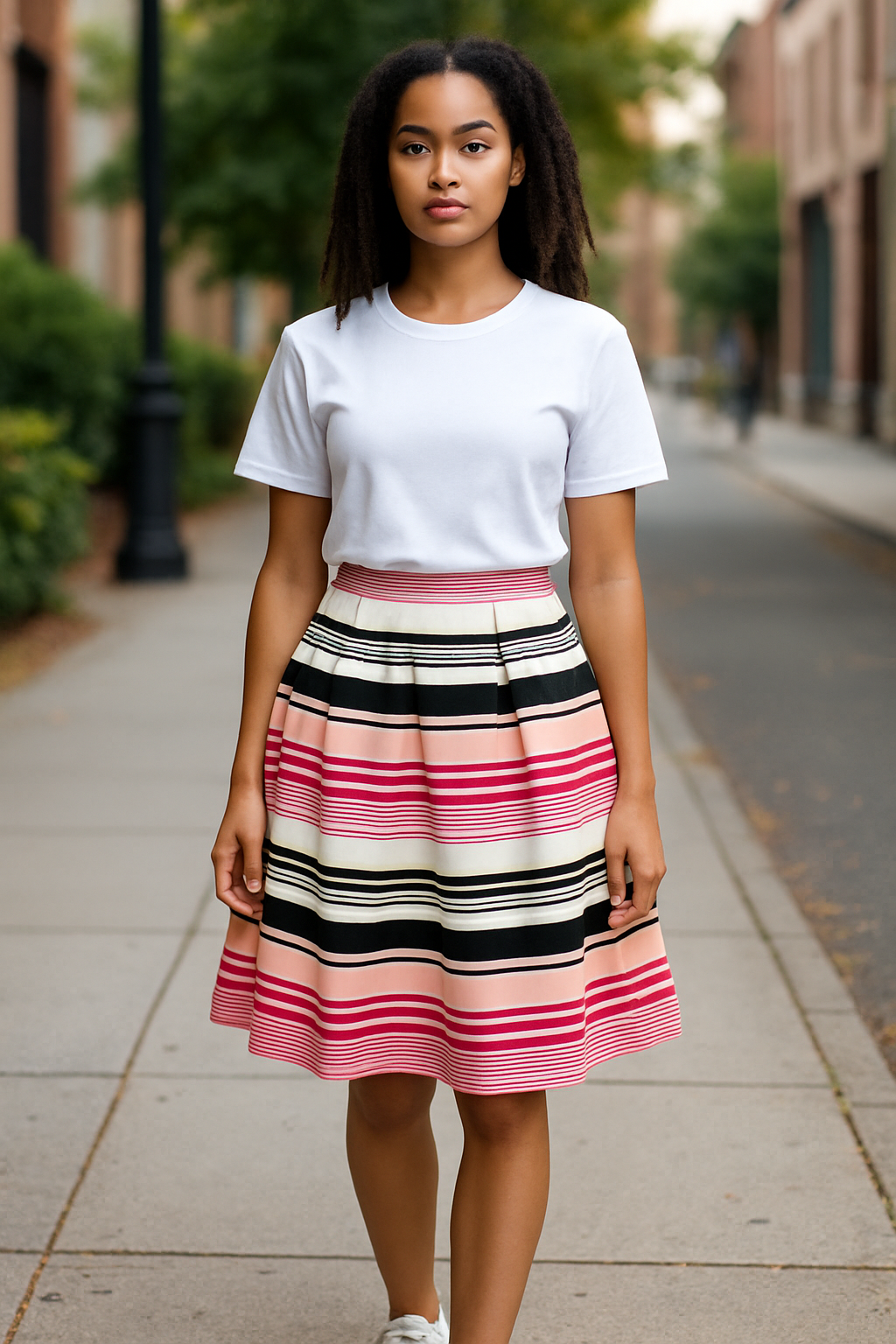 New York & Company -Striped Midi Skirt (size 8)