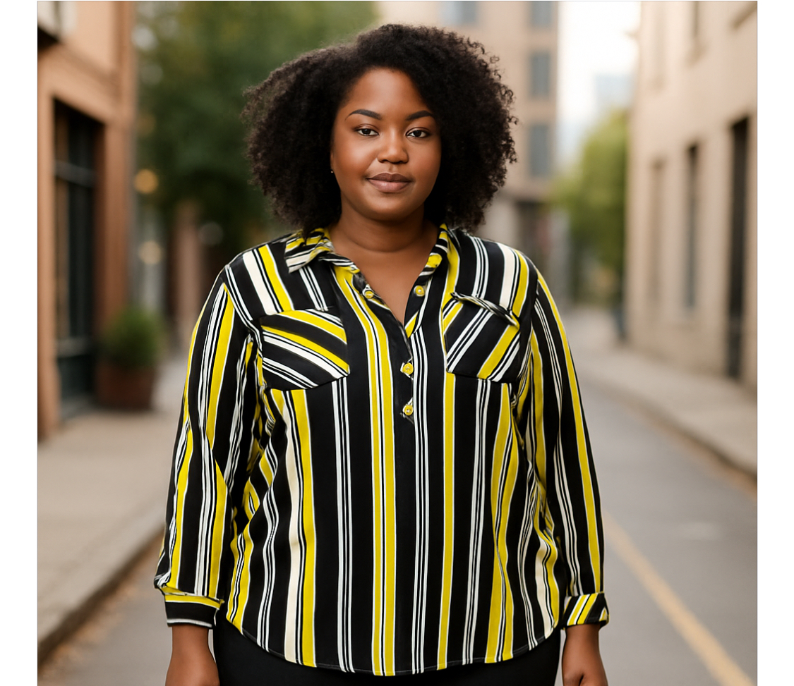 Torrid -Women's Striped Blouse (1x)