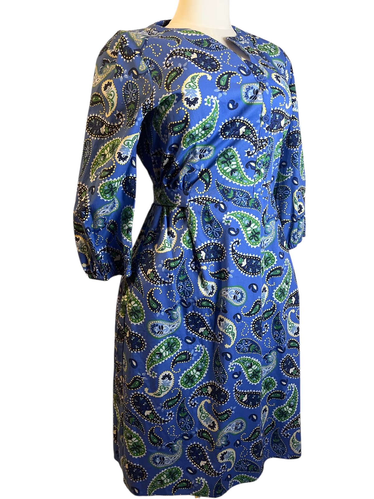 Croft & Barrow-Printed Blue Paisley Dress