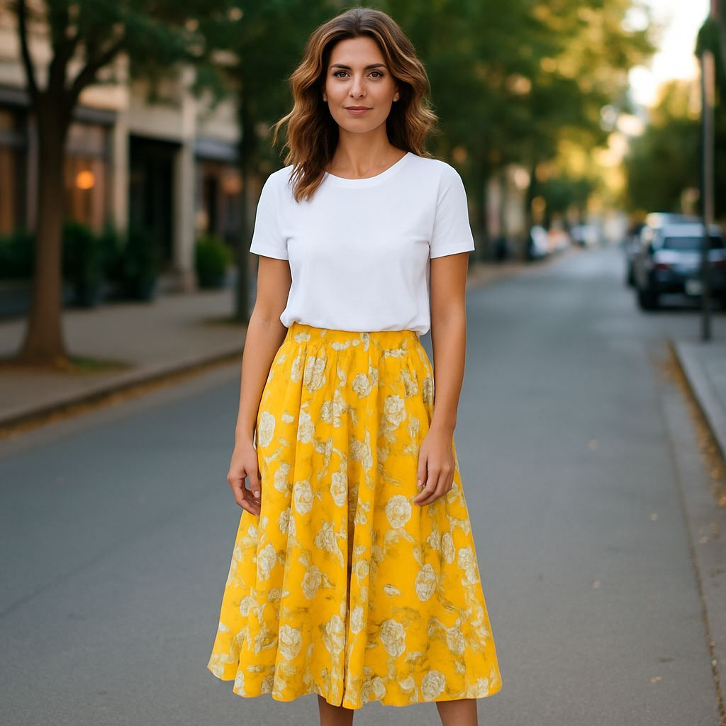 New with Tag Chic -Floral Yellow Maxi Skirt (XL/XXL)