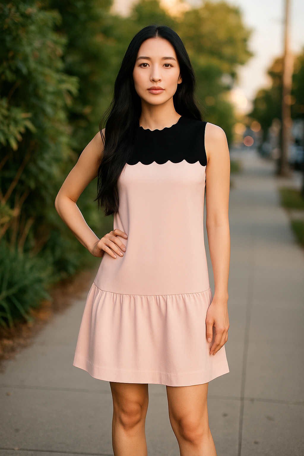 Sleeveless Two-Tone Dress