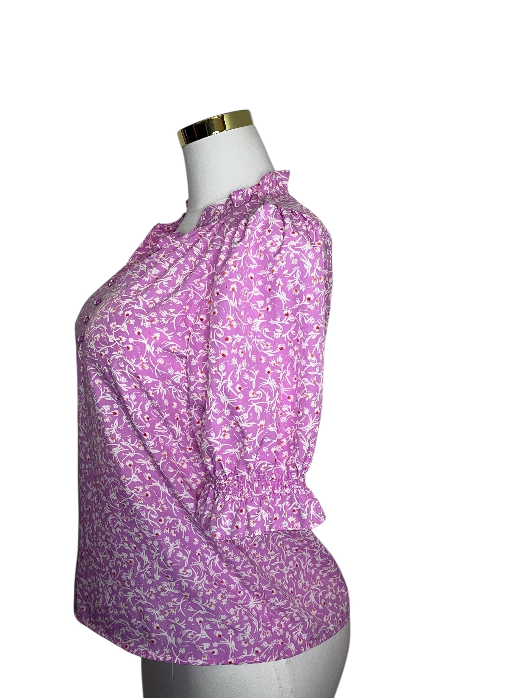 Women's Floral Print Ruffle Blouse (size S)