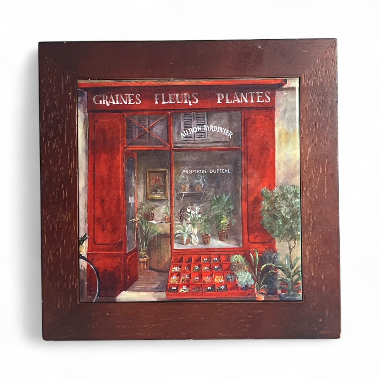 Framed Flower Shop Painting