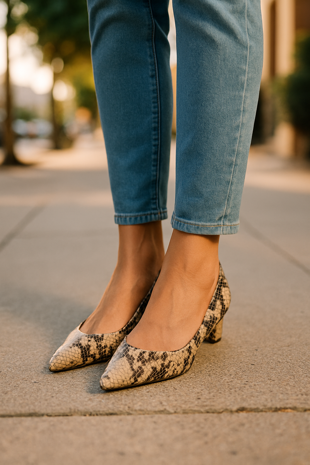  Women's Snake Print Flat Shoes(size 6M)