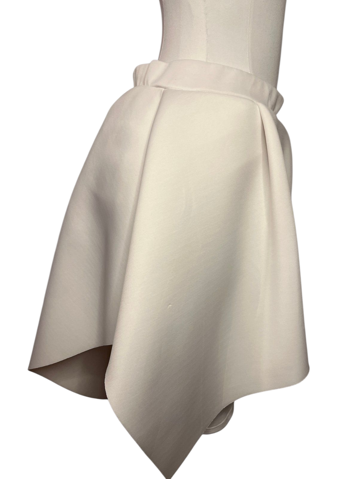 Fashion 2  Figure- White Flared and asymmetrical Skirt