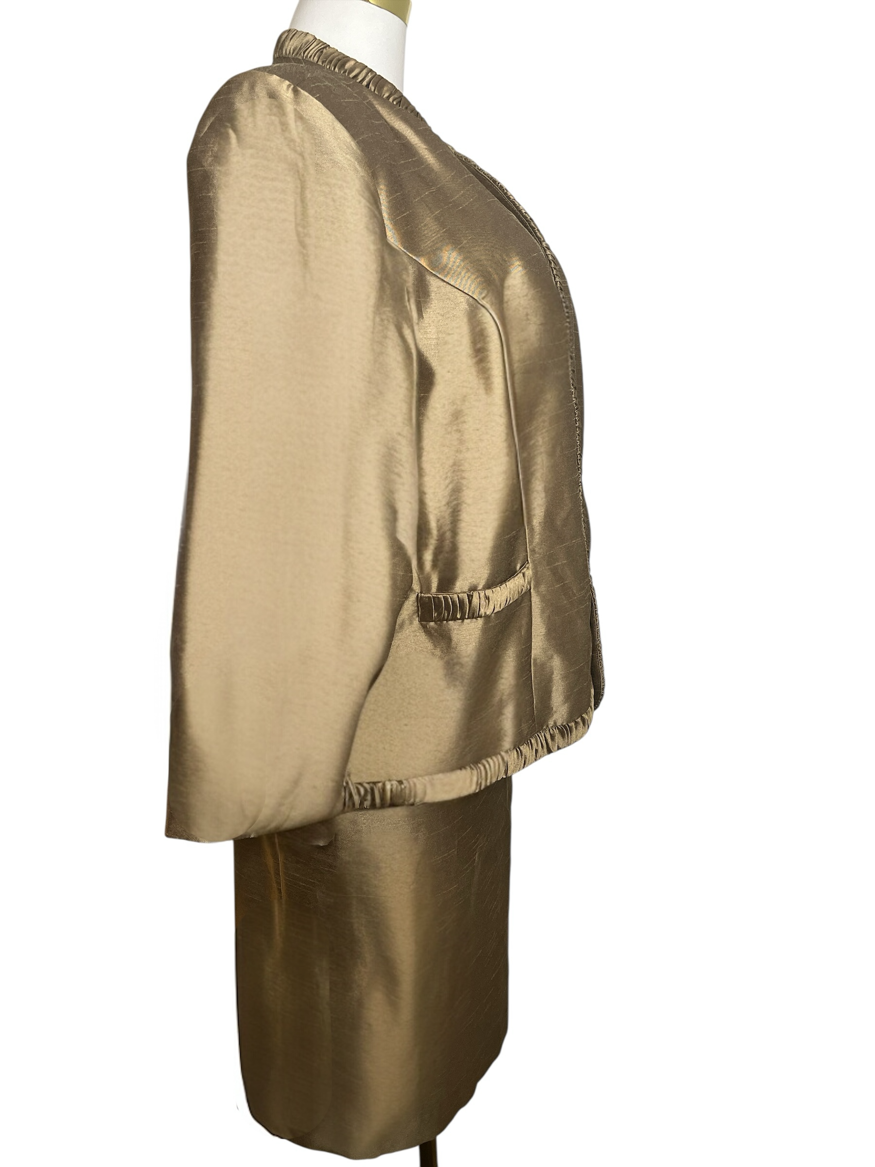 New with Tag- Gold Satin Skirt Suit (22WP)