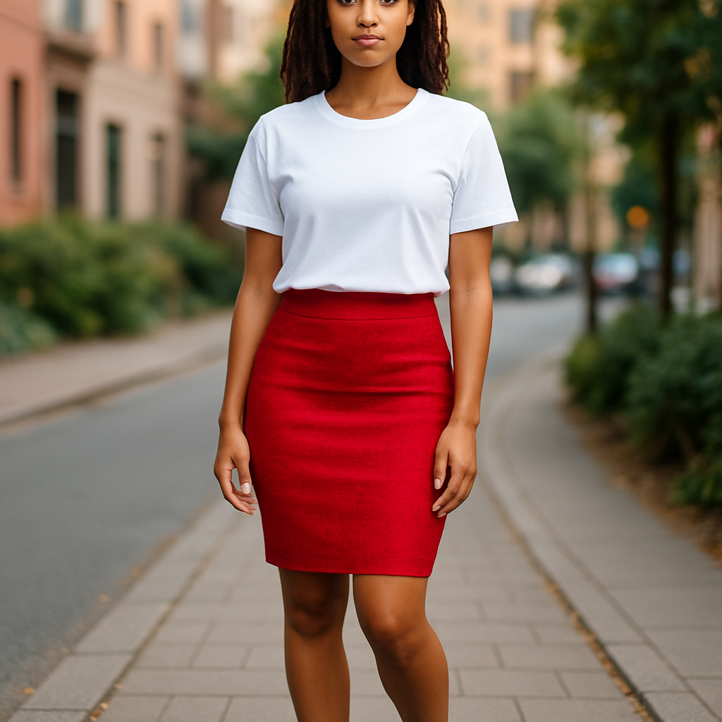 J M Studio- Knee-Length Red Skirt(size 10)