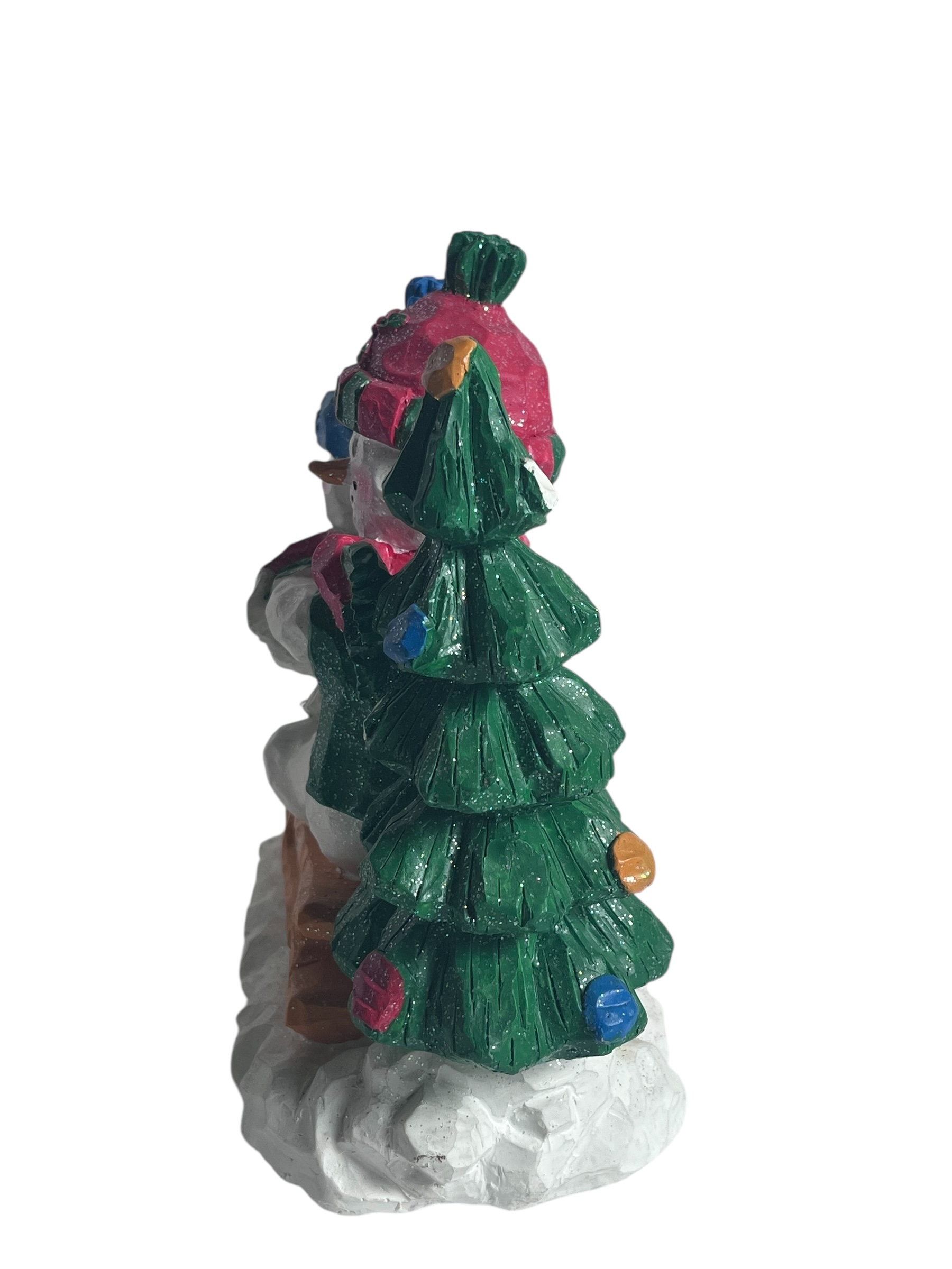 Snowman Sledding Figurine