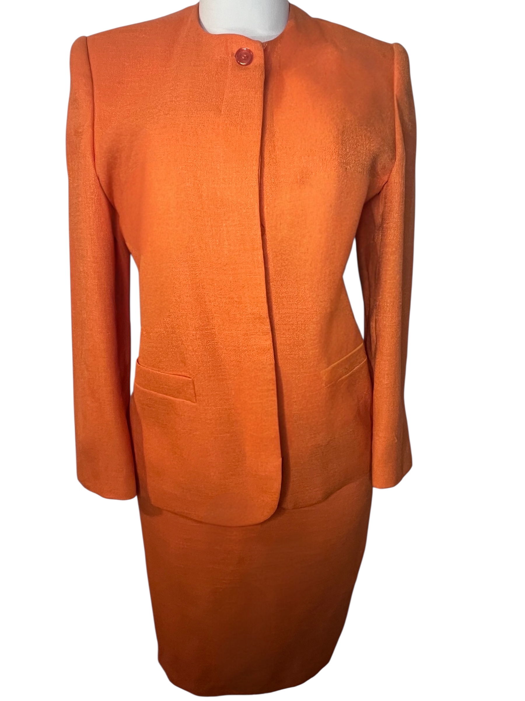 Morgan Miller-Women's Orange 2 piece skirt suit set (size 10)