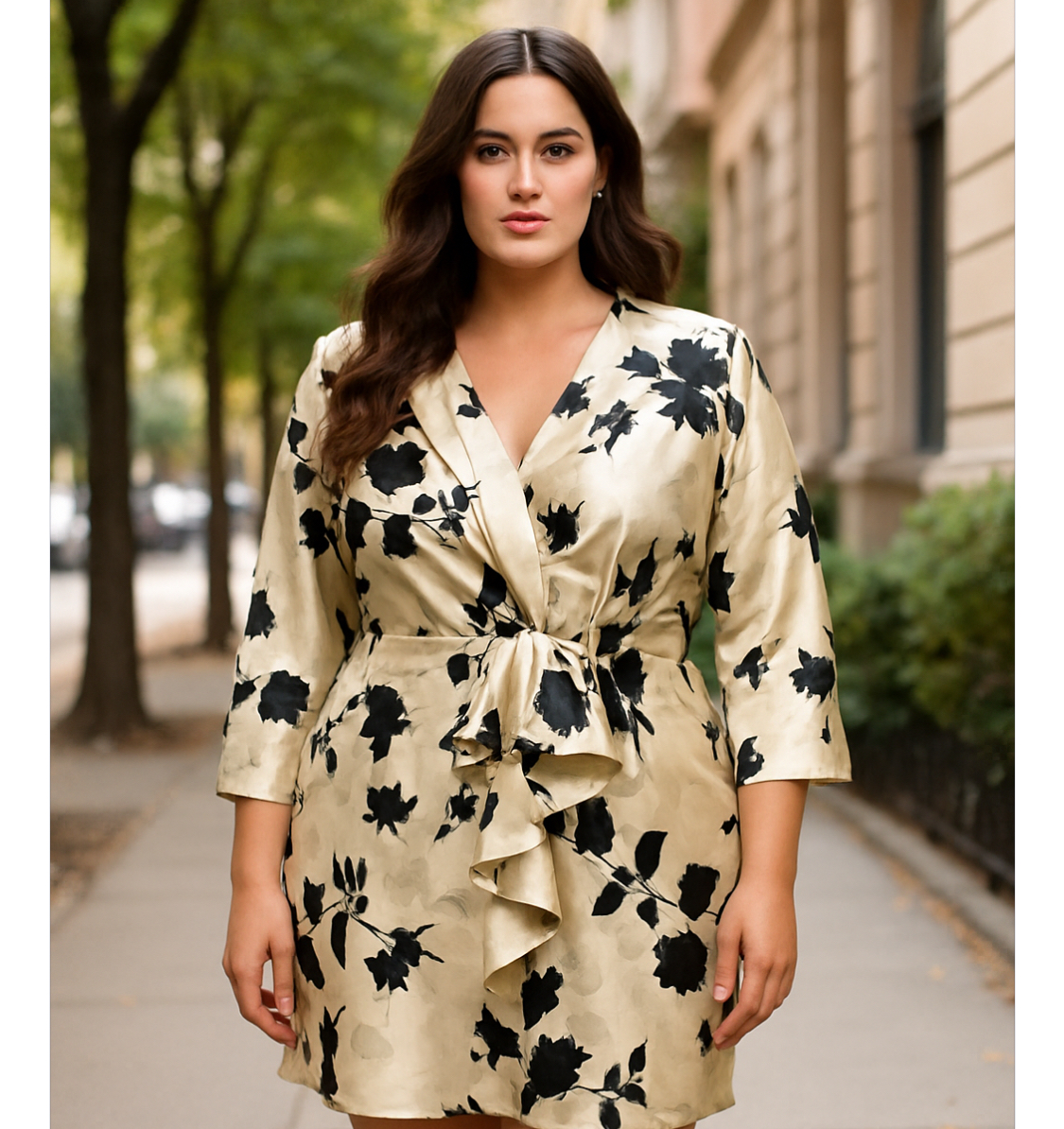 Dress Barn-Women's Floral Satin Blouse  (size 2x)