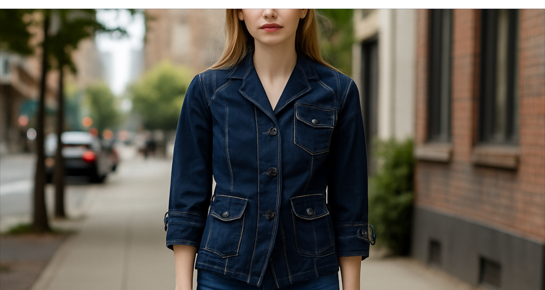 Ann Taylor Loft Dark Blue Jean Jacket/Blazer(Size 12 P)