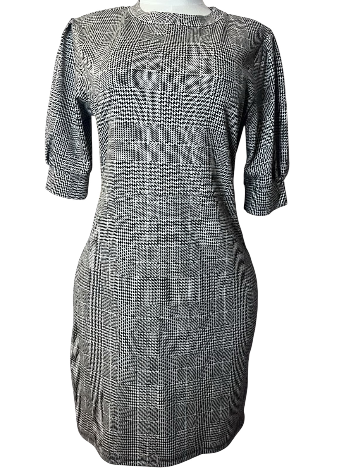 H&M Black and White Plaid Dress (size L)