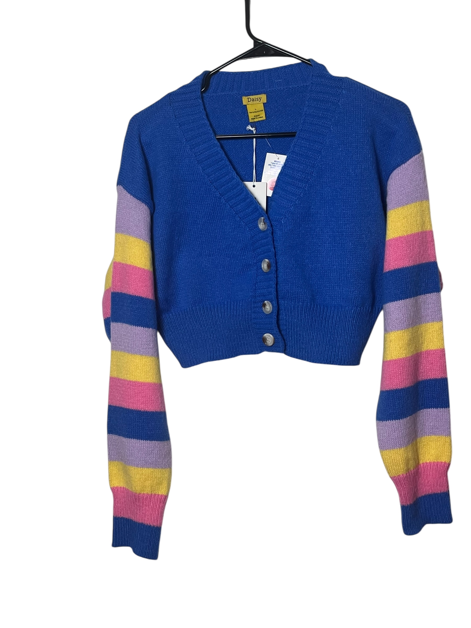 Daisy Women's Vibrant Striped Cardigan (size L)