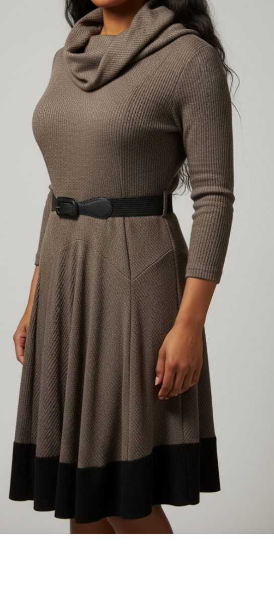 Robbie Bee -Knit Cowl Neck Dress (size 1x)