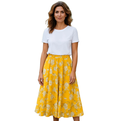 New with Tag Chic -Floral Yellow Maxi Skirt (XL/XXL)