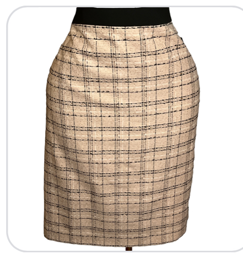  New With Tag- Elegant Plaid and Beige Skirt(size 18)