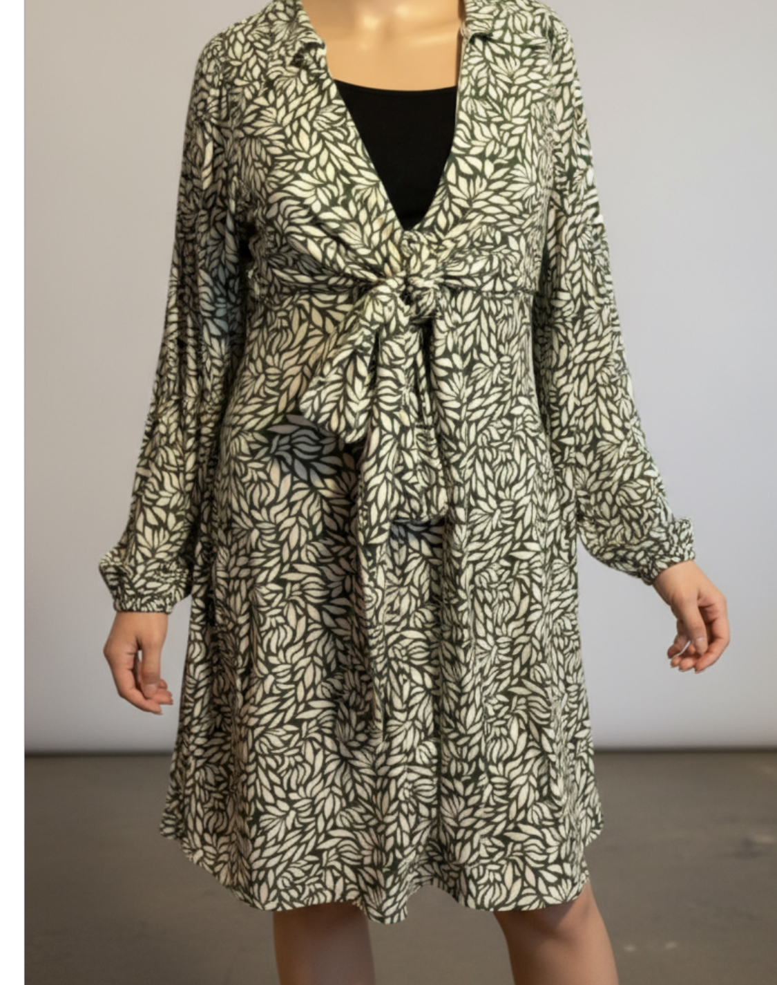 Lulus- Green and White Patterned Dress (size M)