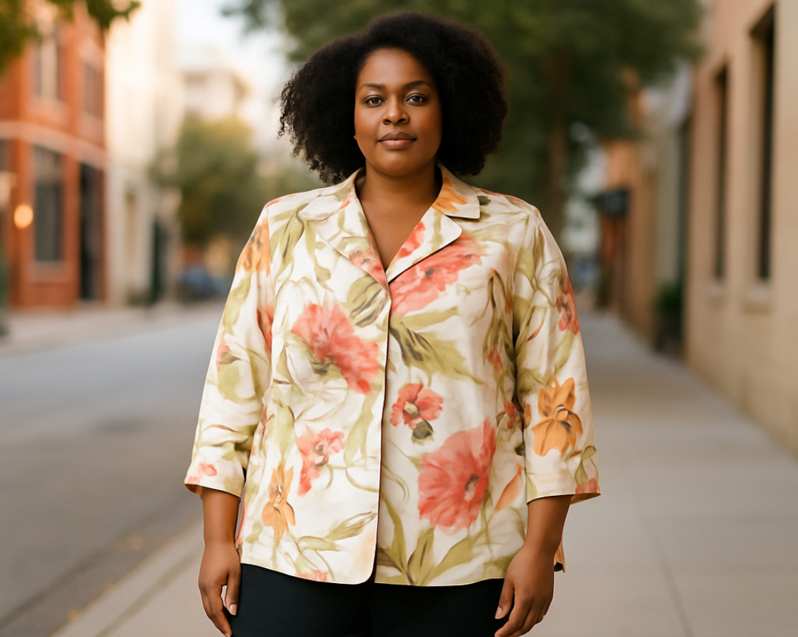 Alfred Dunner-Floral Print Jacket (size 18W)