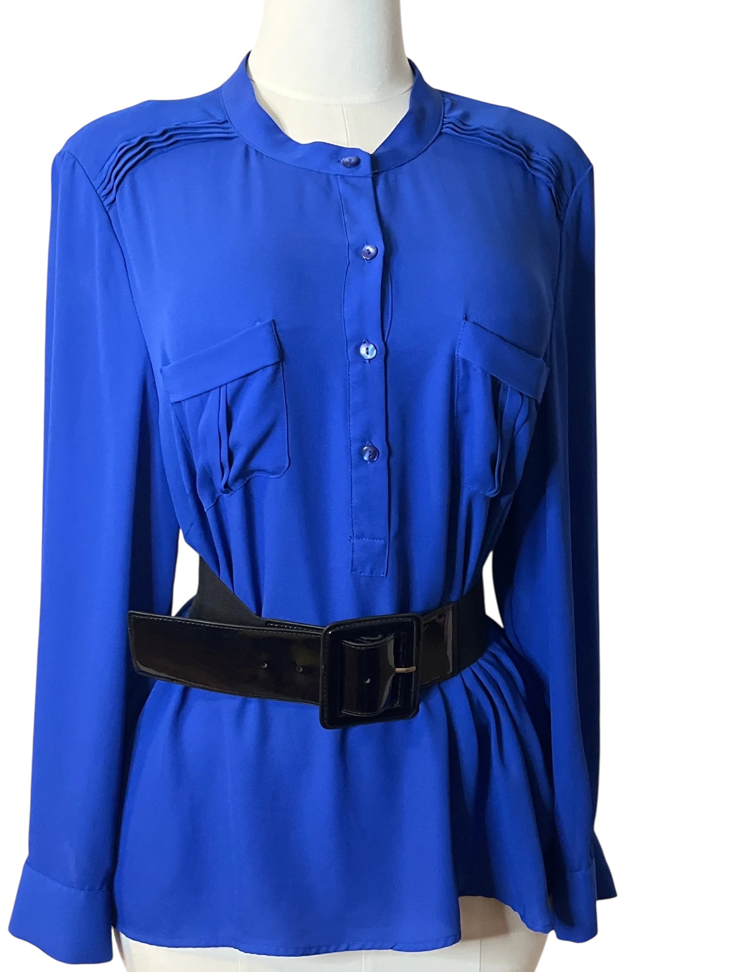 Dahlia-Blue Button-Up Shirt (size 2x)