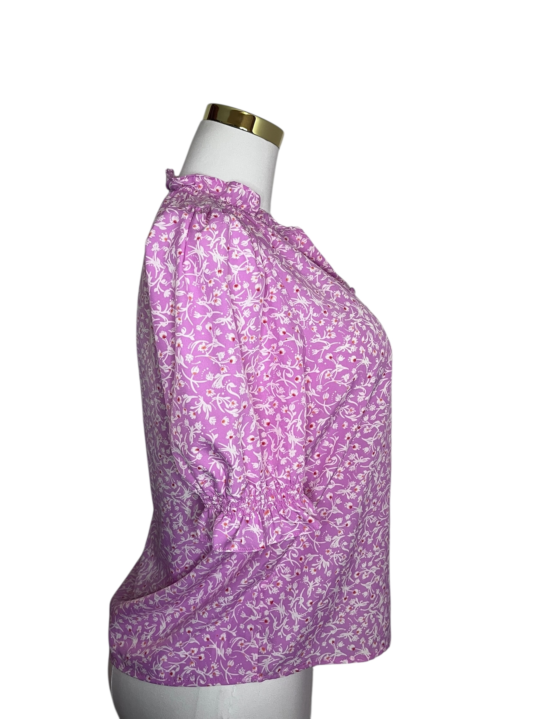Women's Floral Print Ruffle Blouse (size S)