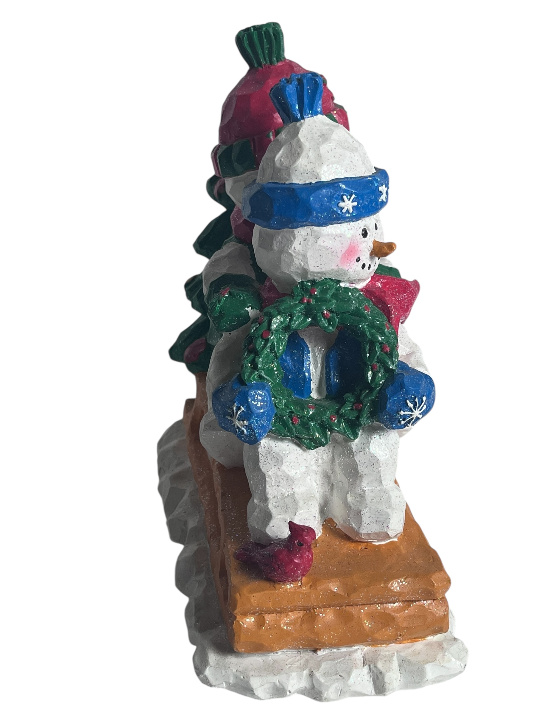Snowman Sledding Figurine