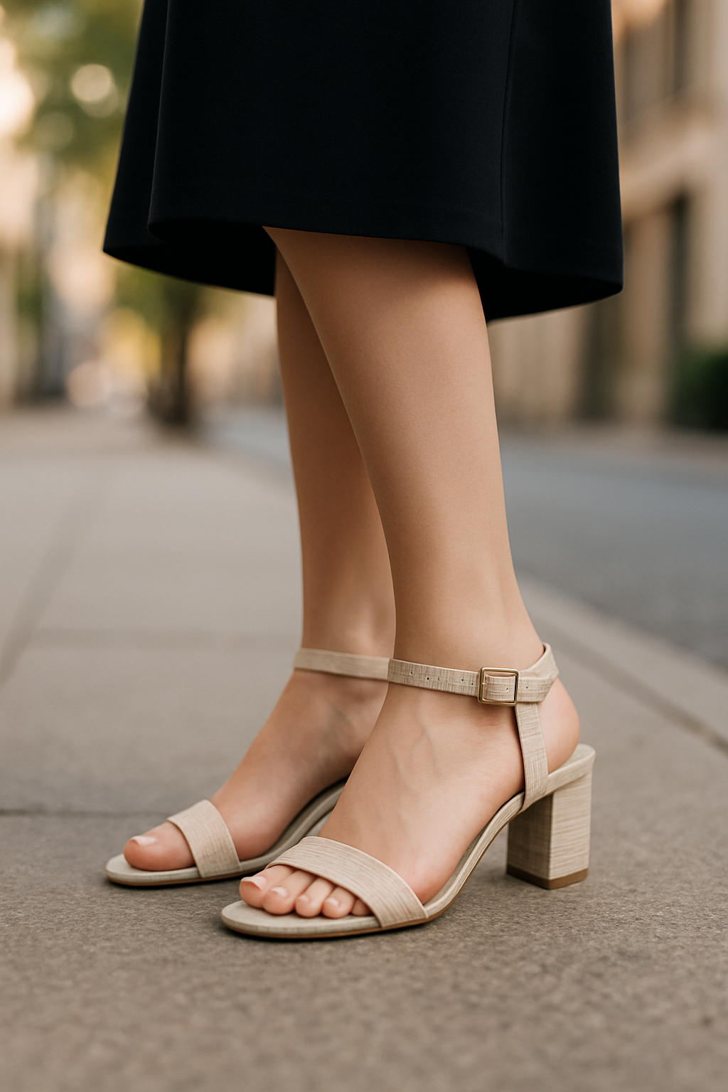 Women's Beige Heeled Sandals (size 8M)