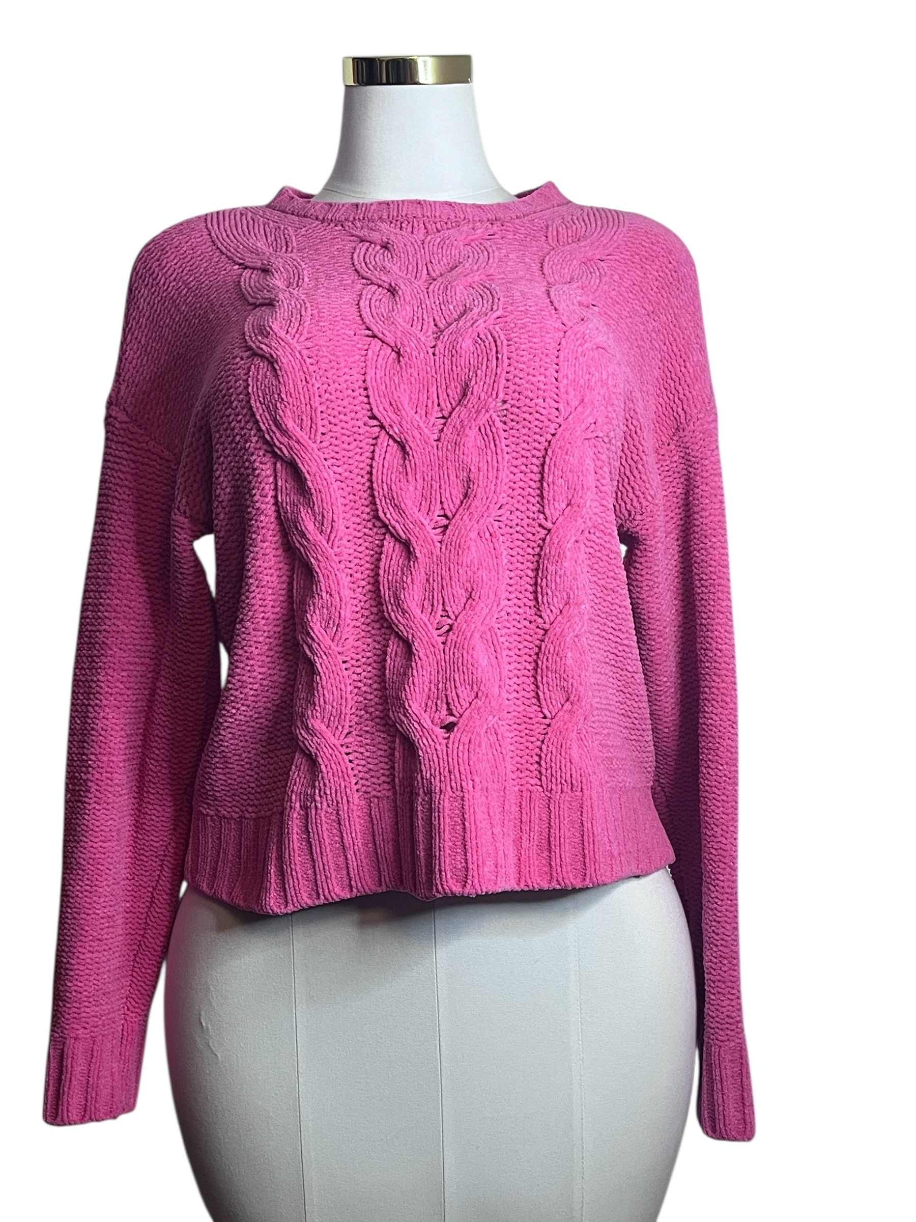 American Eagle Pink cable pull over Sweater – Size Small